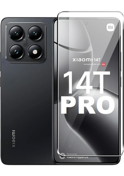 Xiaomi Mi 14T Pro Uyumlu Tam Kapatan Tamperli Cam Ekran Koruyucu Kırılmaz Cam