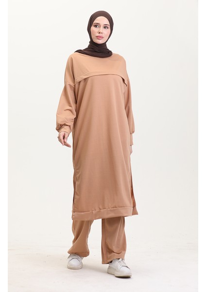 Iki Iplik Tunik Pantolon Ikili Takım 0549-04 Sütlü Kahve fiyatları