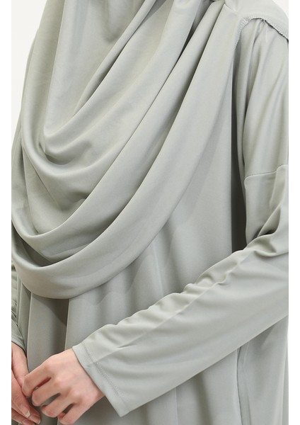 Çantalı Pratik Namaz Elbisesi 1973-11 Çağla Yeşil indirimleri