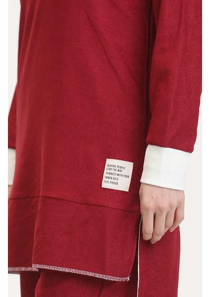 Yarım Boğazlı Tunik Pantolon Ikili Takım 0548-03 Bordo fırsatları