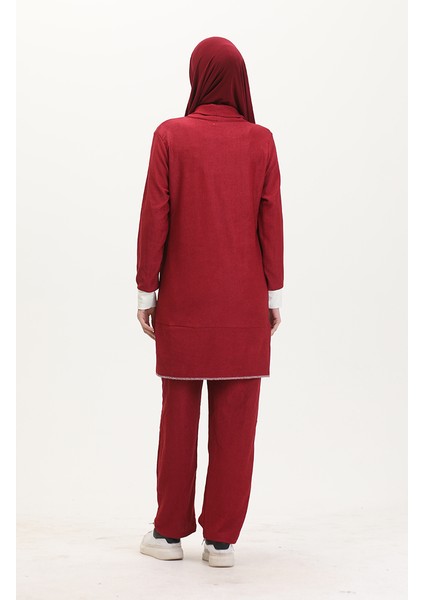 Yarım Boğazlı Tunik Pantolon Ikili Takım 0548-03 Bordo indirimleri
