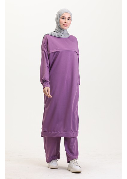 Iki Iplik Tunik Pantolon Ikili Takım 0549-06 Lila