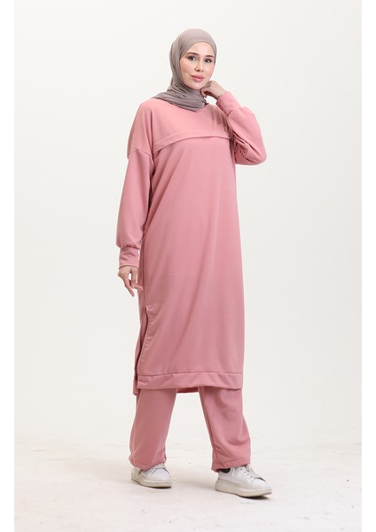 Iki Iplik Tunik Pantolon Ikili Takım 0549-01 Gül Kurusu fiyatları