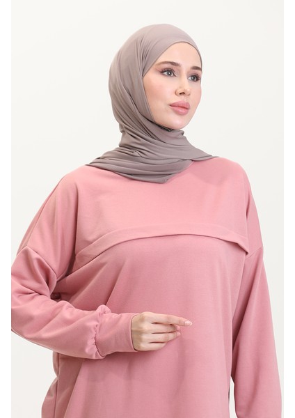 Iki Iplik Tunik Pantolon Ikili Takım 0549-01 Gül Kurusu modelleri