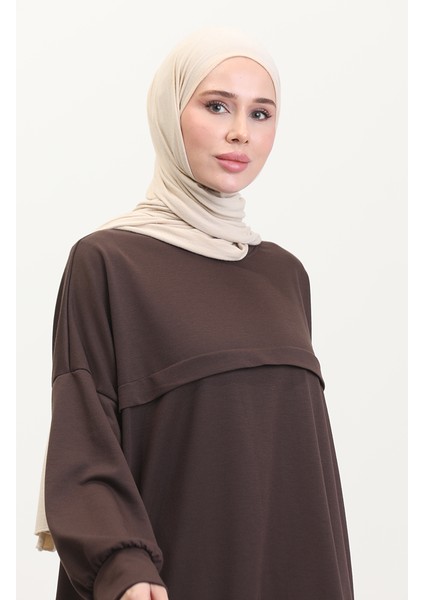 Iki Iplik Tunik Pantolon Ikili Takım 0549-02 Kahverengi modelleri