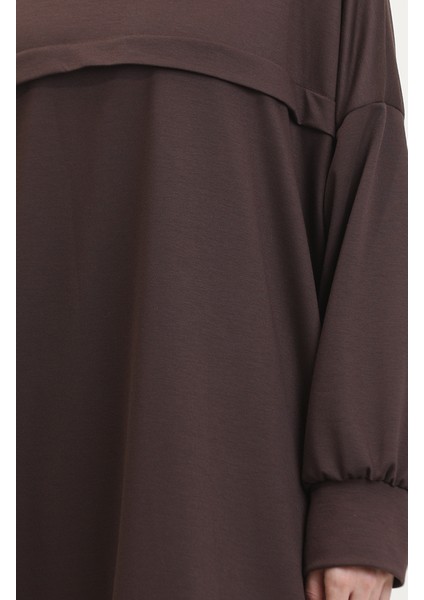 Iki Iplik Tunik Pantolon Ikili Takım 0549-02 Kahverengi fırsatları