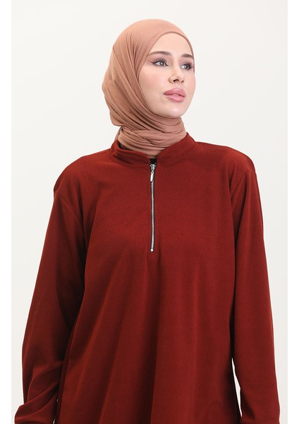 Astana Kumaş Tunik Pantolon Ikili Takım 0552-03 Kiremit modelleri