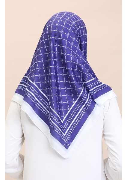 Soft Pamuk Eşarp 19091-04 Lacivert Krem modelleri