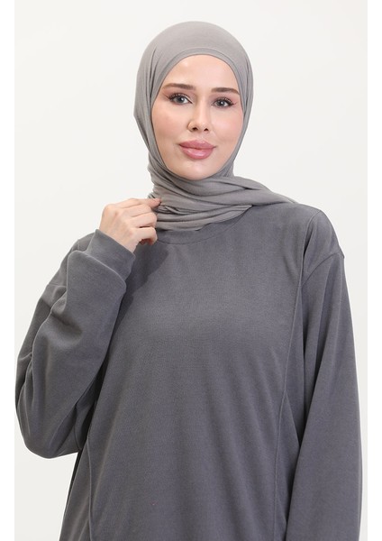 Astana Kumaş Tunik Pantolon Ikili Takım 0551-05 Gri