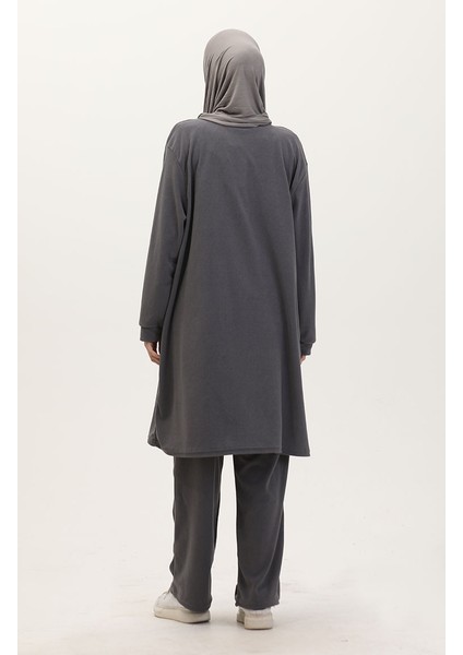 Astana Kumaş Tunik Pantolon Ikili Takım 0551-05 Gri