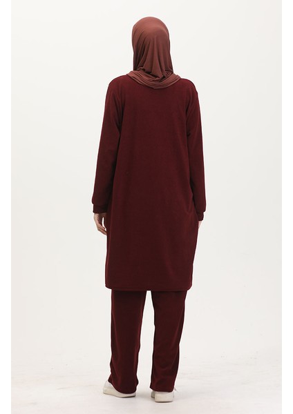 Astana Kumaş Tunik Pantolon Ikili Takım 0551-04 Bordo indirimleri