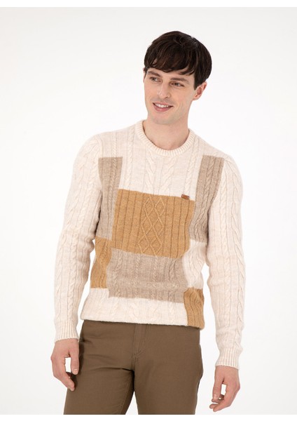 Klasik Yaka Regular Fit Krem Erkek Kazak G081SZ0TK.000.1957127