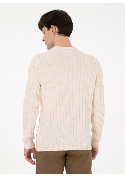 Klasik Yaka Regular Fit Krem Erkek Kazak G081SZ0TK.000.1957127