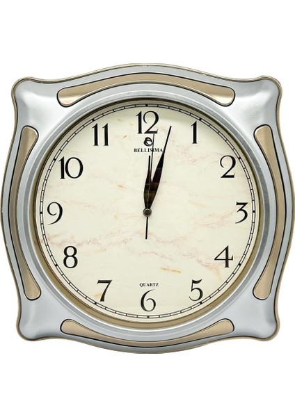 BL-1056 Serisi Klasik Kadran Sessiz Akar 30 cm Duvar Saati Gri-Gold