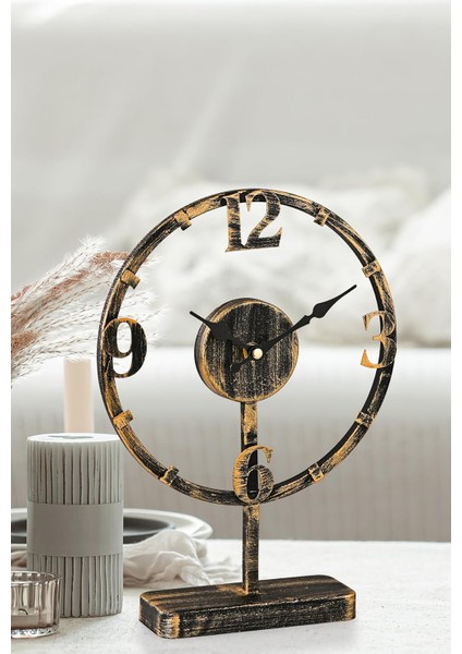 Dekoratif Metal Masa Saati 37 x 29 cm