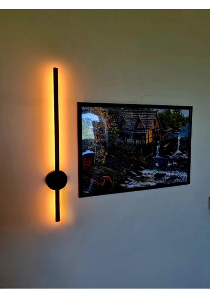 Dekoratif LED Duvar Aplik - Siyah Kasa (6500K Beyaz Işık)