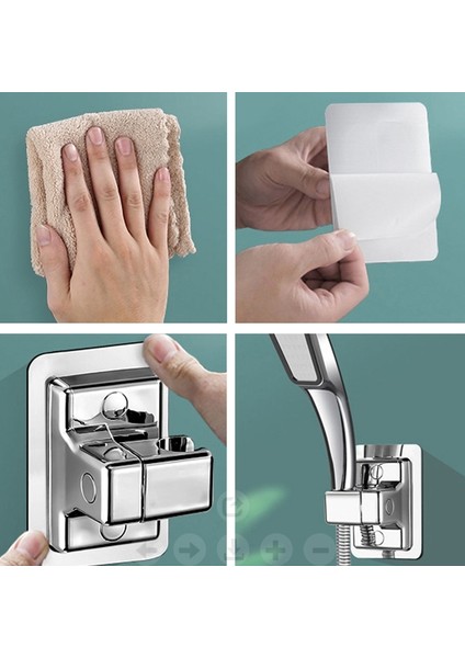 Kendinden Yapışkanlı Duş Başlığı Tutucu, 360 Derece Ayarlanabilir, Gümüş (Yurt Dışından) modelleri