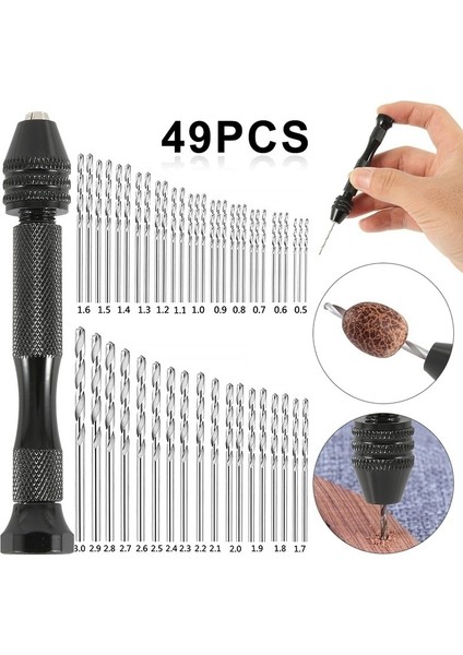 49 Adet 05 Mm3 mm Hassas Matkap Uçları Mikro El Matkabı Döner Aleti ile (Yurt Dışından)