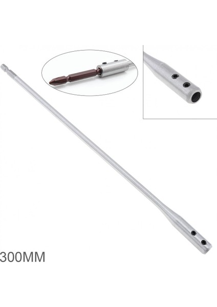 300 mm Alaşımlı Çelik Matkap Uzatma Çubuğu Bağlantı Çubuğu Hızlı Değışım Matkap Sapı Aleti Altıgen Sap ve Altıgen Saplı Matkap Uçlarını Uzatmak Içın Küçük Anahtar ile (Yurt Dışından)