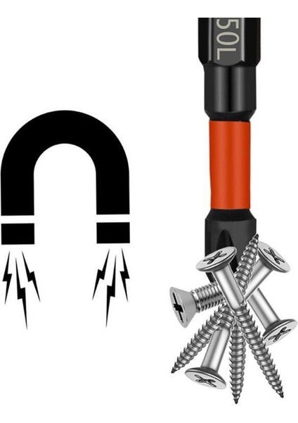 6 Adet Manyetik Çapraz Ph2 Tornavida Ucu Seti Darbeli Toplu Başlı Sertlik Tornavida Ucu Kaymaz Tornavida El Matkabı Ucu Aracı (Yurt Dışından)