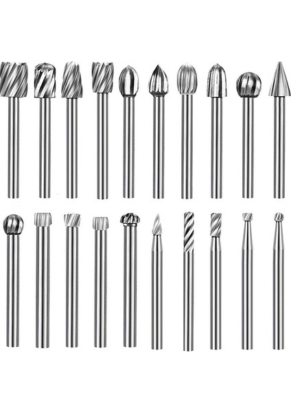 20 Adet Döner Freze Seti Tungsten Karbür Döner Uç Freze Kalıp Taşlama Sap Seti Gravür Ahşap Işleme Oyma Cilalama ve Delme Içın (Yurt Dışından)