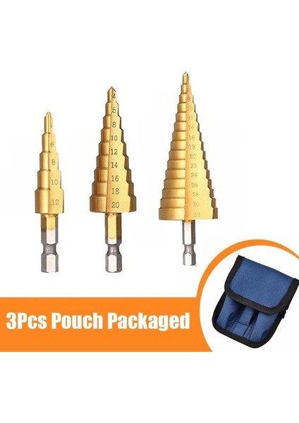 3/5 Pcs Hss Cobalt Multıple Hole 50 Ölçü Step Drıll Bıt Set Aluminum Case/pouchf ile (Yurt Dışından)