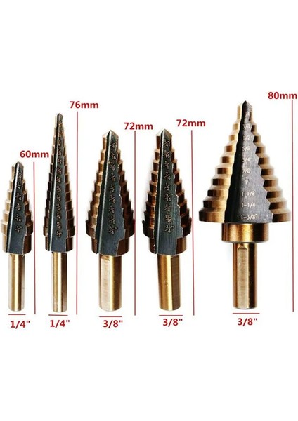 3/5 Pcs Hss Cobalt Multıple Hole 50 Ölçü Step Drıll Bıt Set Aluminum Case/pouchf ile (Yurt Dışından)