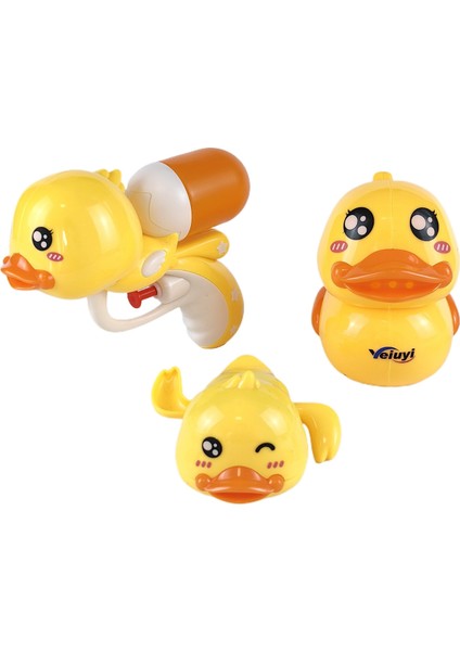 Küçük Sarı Ördek Banyo Oyuncağı 3 Parçalı Set (Yurt Dışından)