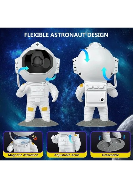 Galaxy Astronot Yıldızlı Projektör Gece Lambası LED Yıldız Gökyüzü Bulutsusu Dekorasyon Yatak Odası Ev Çocuk Doğum Günü Hediyesi (Yurt Dışından) modelleri