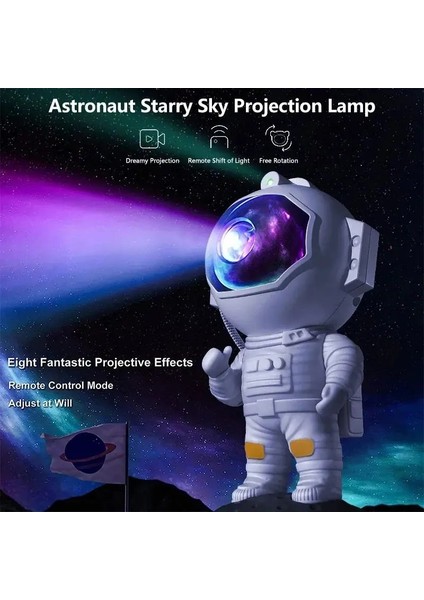 Galaxy Astronot Yıldızlı Projektör Gece Lambası LED Yıldız Gökyüzü Bulutsusu Dekorasyon Yatak Odası Ev Çocuk Doğum Günü Hediyesi (Yurt Dışından) indirimleri