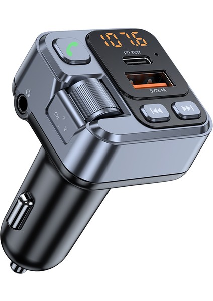 Fm Verici Handsfree Araba Bluetooth 5.1 Mp3 Çalar Stereo Araba Fm Modülatör PD30W Hızlı Araç Şarj Aux Bluetooth Adaptörü (Yurt Dışından)