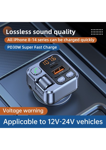 Fm Verici Handsfree Araba Bluetooth 5.1 Mp3 Çalar Stereo Araba Fm Modülatör PD30W Hızlı Araç Şarj Aux Bluetooth Adaptörü (Yurt Dışından) fiyatları