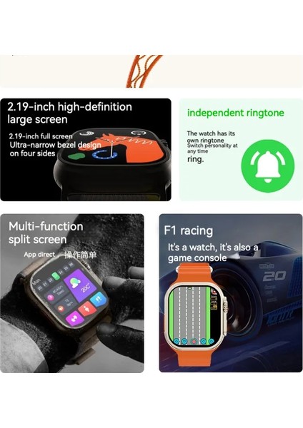 I9 Ultra Max Akıllı Saat Oyunları Sağlık Monitörü Erkek Kadın Bluetooth Çağrı Spor Fitness Takipçisi (Yurt Dışından)