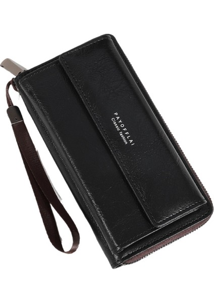 Erkek Cüzdan Pu Çoklu Kart Yuvası Gündelik Uzun Cüzdan Büyük Kapasiteli Clutch Cep Telefonu Para Cüzdanı (Yurt Dışından)