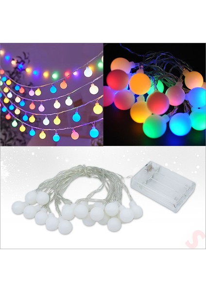 Çok Renkli 20 LED x 4 Mt, Pilli LED Top Işık