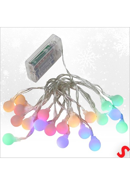 Çok Renkli 20 LED x 4 Mt, Pilli LED Top Işık