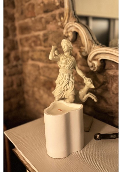 Özel Tasarım Dekoratif Doğal Taş Handmade Home Mum %100 Sowax Vanilya