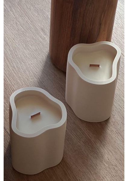 Özel Tasarım Dekoratif Doğal Taş Handmade Home Mum %100 Sowax Vanilya indirimleri