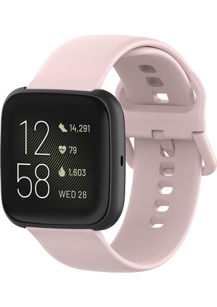 Fit Versa 2 / Versa / Versa / Blaze Için 23MM Renkli Tokalı Silikon Bilek Kayışı Saat Bandı, Boyut: L(Beyaz) (Yurt Dışından)