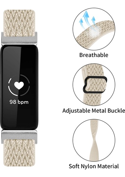 Fitbit Inspire 3 Için Dalga Örgülü Naylon Kayış (Yurt Dışından)