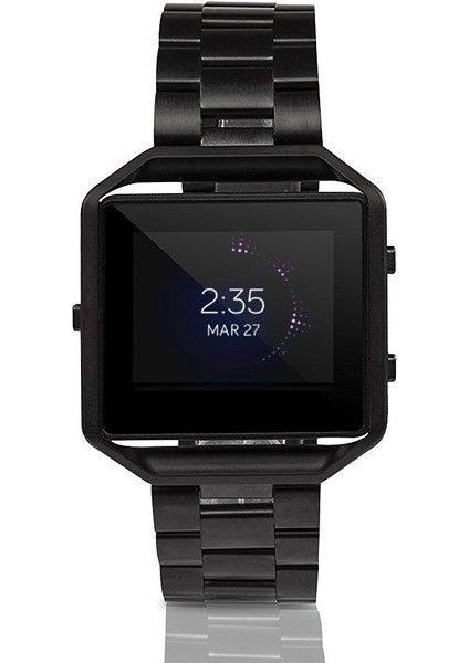 Fit Blaze Metal Çerçeve Toka Üç Boncuklu Paslanmaz Çelik Metal Saat Bandı (Gül Altın) (Yurt Dışından)