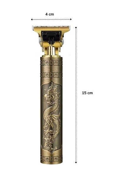 Vintage Görünümlü Güçlü 4 Farklı Başlıklı USB Şarjlı Manuel Tıraş Makinası (4764)