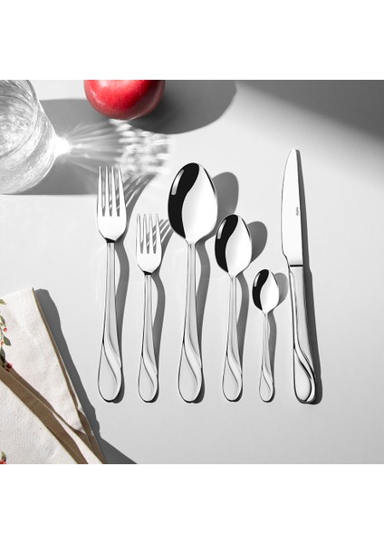 Safir Saten 12 Kişilik 72 Parça Kutulu Çatal Kaşık Bıçak Takımı