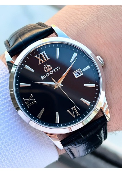 Çelik Kasa Deri Kordon Kartlık ve Kalem Hediyeli Özel Tasarım Erkek Kol Saati EBG.10614.2 fiyatları