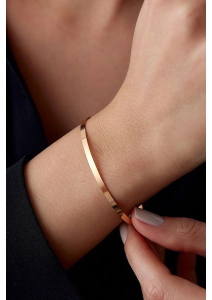 14 K Rose Gold Kaplama 925 Ayar Gümüş 19 No Ajda Bilezik fırsatları