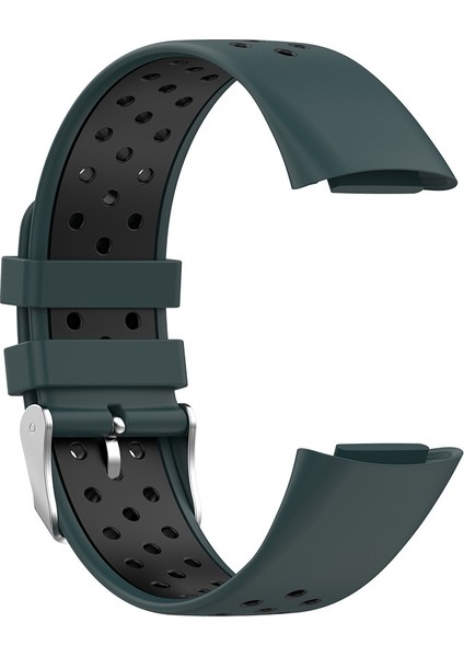 Fitbit Charge 5 Için Çift Renkli Metal Toka Delikli Silikon Saat Kayışı (Yurt Dışından) fiyatları
