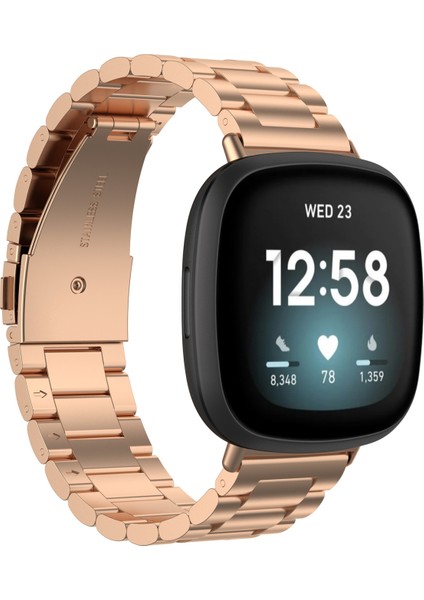 Fitbit Versa 4/sense 2/versa 3/sense Için 3 Boncuklu Paslanmaz Ste Watch Saat Kayışı (Yurt Dışından)