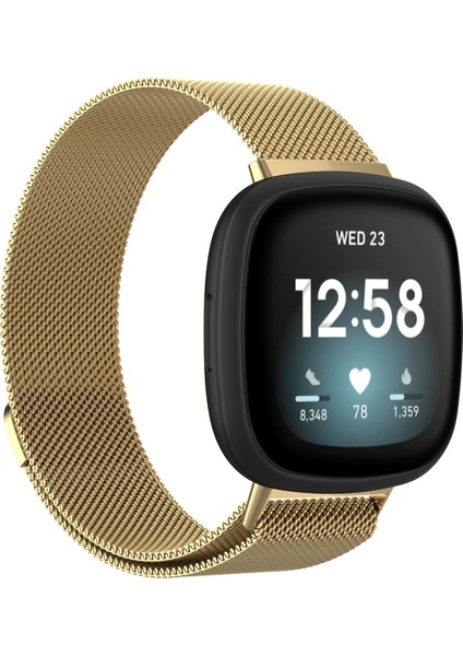 Metal Örgü Saat Fitbit Versa 4/3 Için Küçük Boy (Küçük Boy) Saat Kayışı (Yurt Dışından)