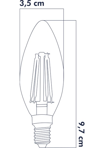 Rustik Edison Tip Flamanlı LED Ampul Gün Işığı 4W 3200K E14