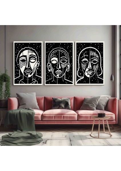 Matisse - Boho - Art Deco - Soyut - Doğa ( 3 Lü Çerçevesiz ) Poster - Afiş - Tablo KR2C01185/